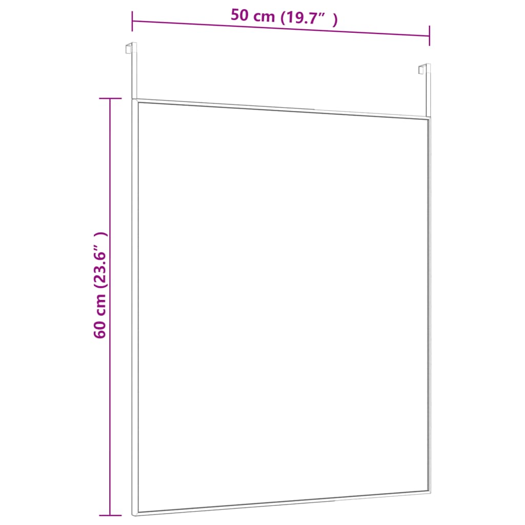 Deurspiegel 30x100 cm glas en aluminium