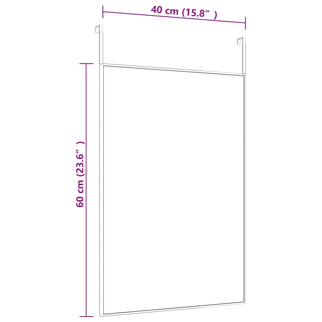 Deurspiegel 30x100 cm glas en aluminium