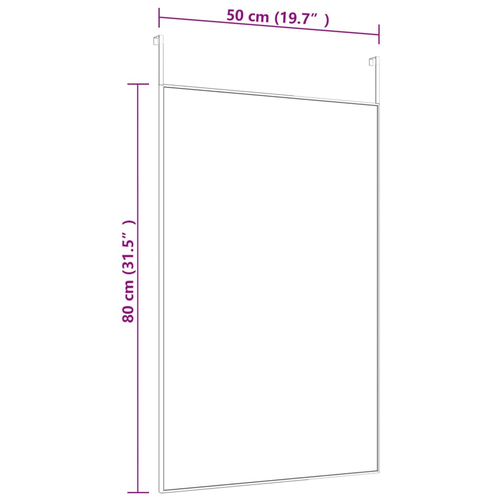 Deurspiegel 30x100 cm glas en aluminium