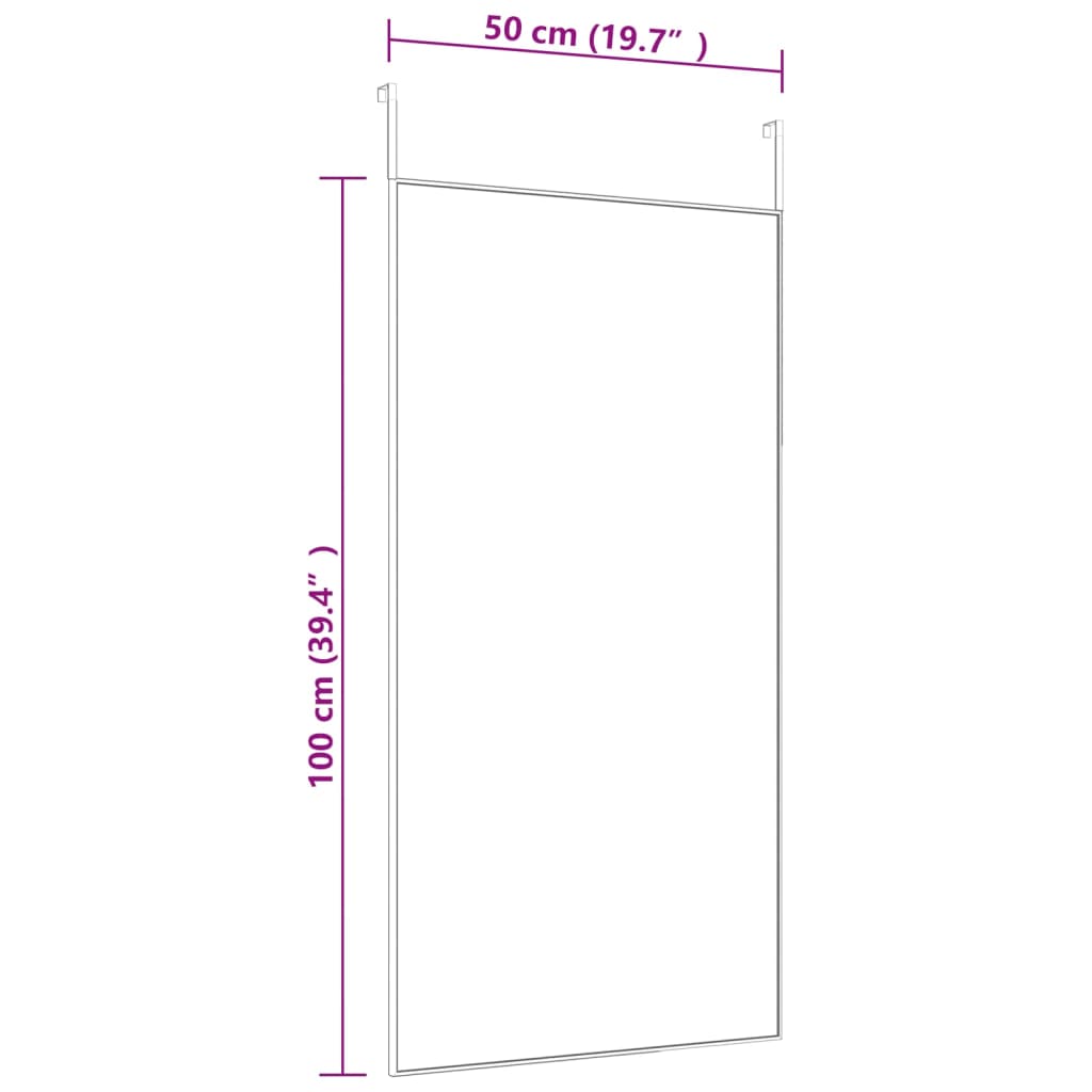 Deurspiegel 30x100 cm glas en aluminium