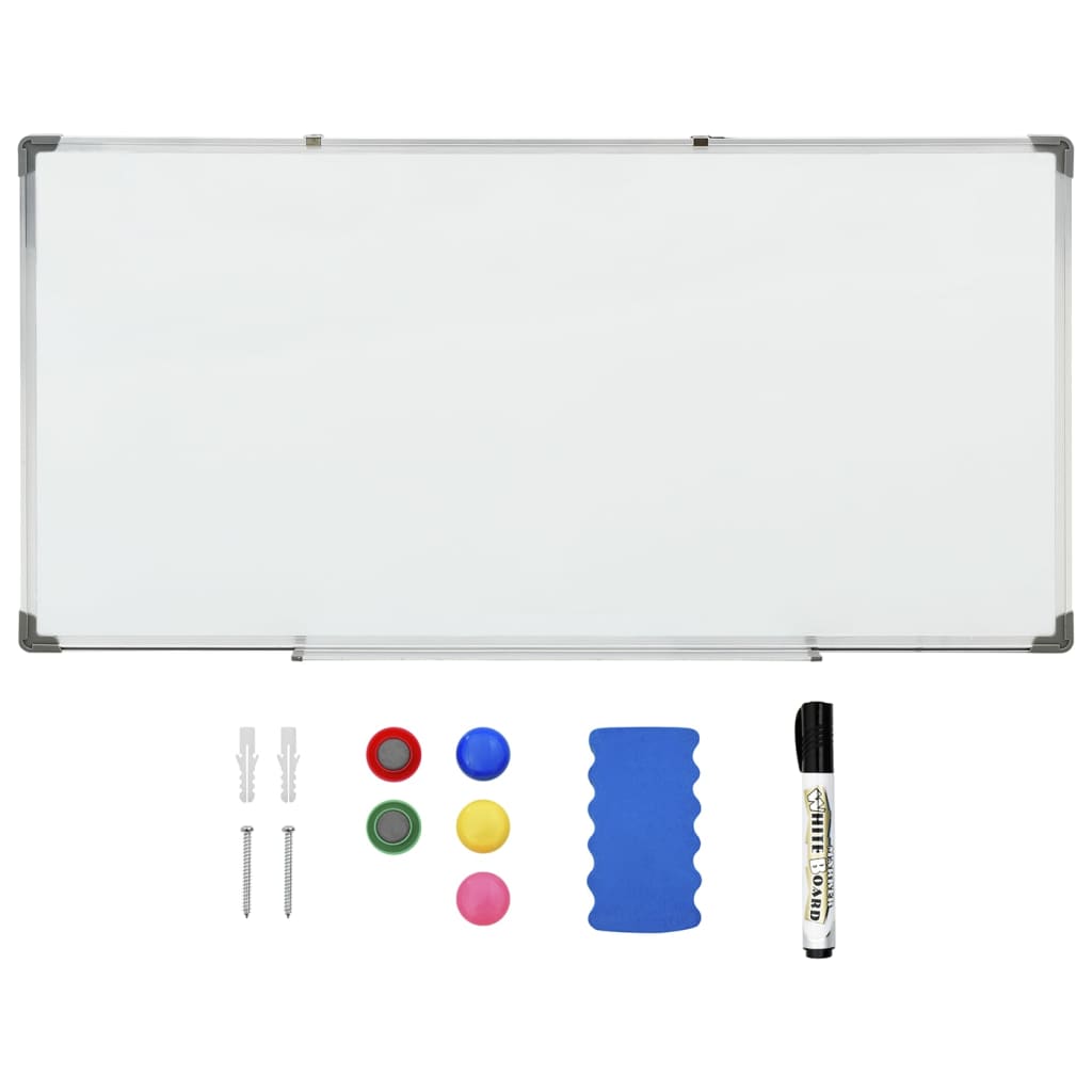 Whiteboard magnetisch 50x35 cm staal wit