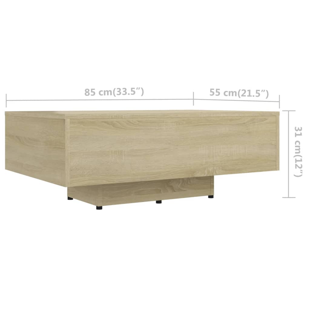 Salontafel 100x49,5x31 cm bewerkt hout eikenkleurig