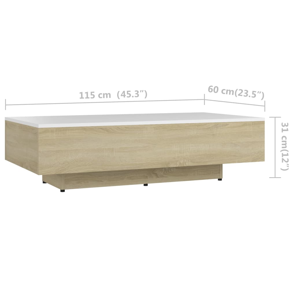 Salontafel 100x49,5x31 cm bewerkt hout eikenkleurig