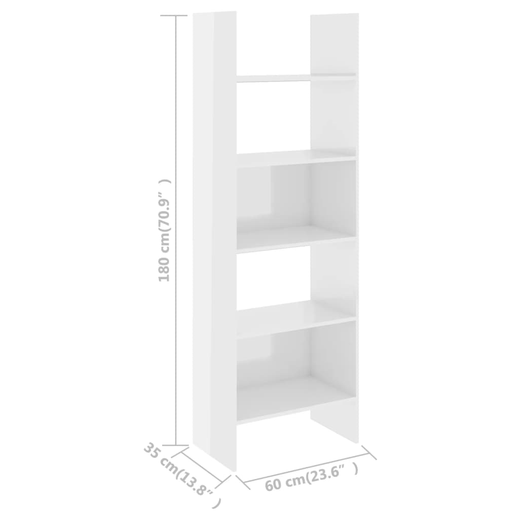 Boekenkast 60x35x180 cm bewerkt hout eikenkleurig