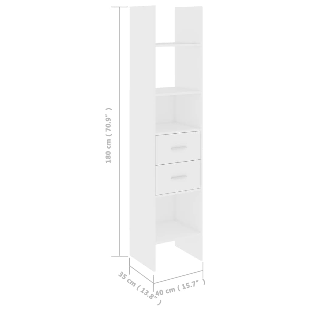 Boekenkast 40x35x180 cm bewerkt hout