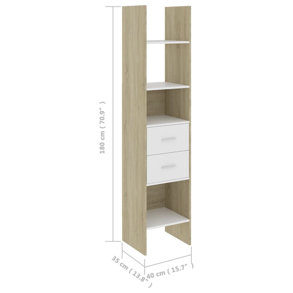 Boekenkast 40x35x180 cm bewerkt hout