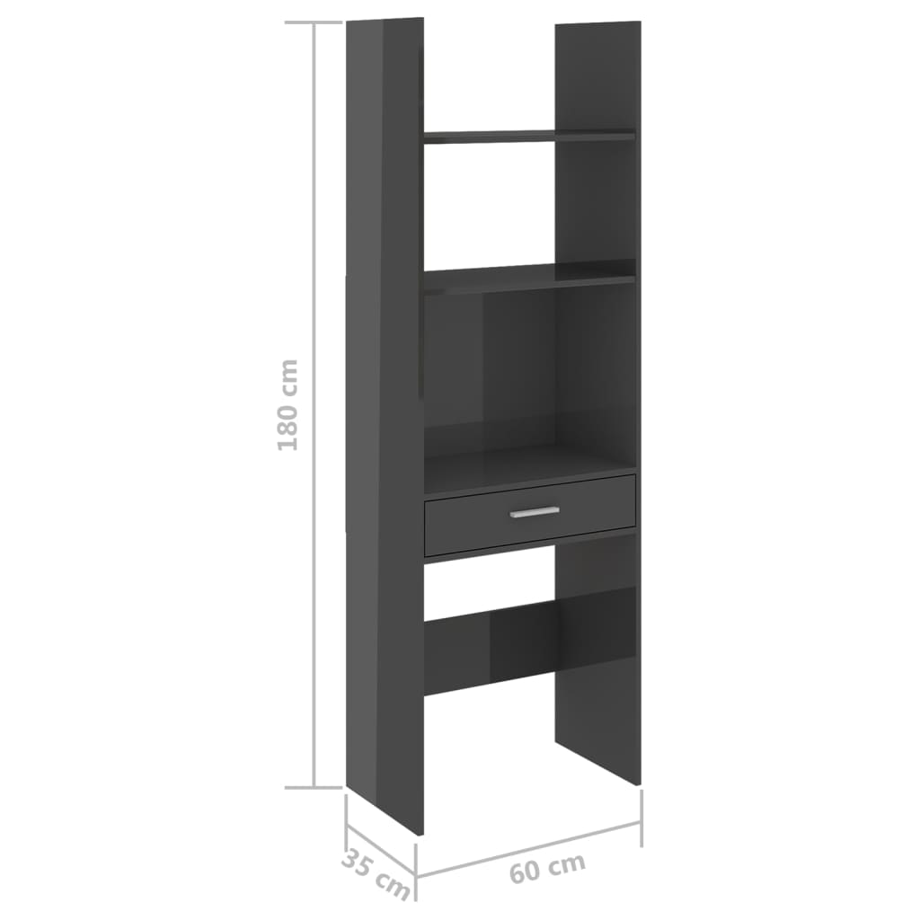 Boekenkast 60x35x180 cm bewerkt hout