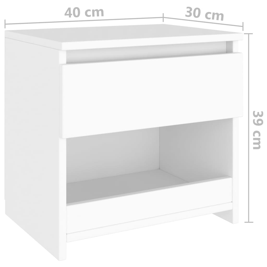 Nachtkastjes 2 st 40x30x39 cm bewerkt hout