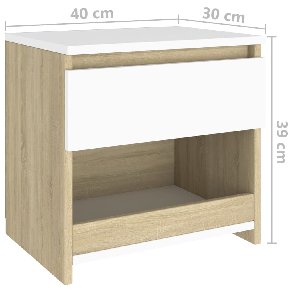 Nachtkastjes 2 st 40x30x39 cm bewerkt hout