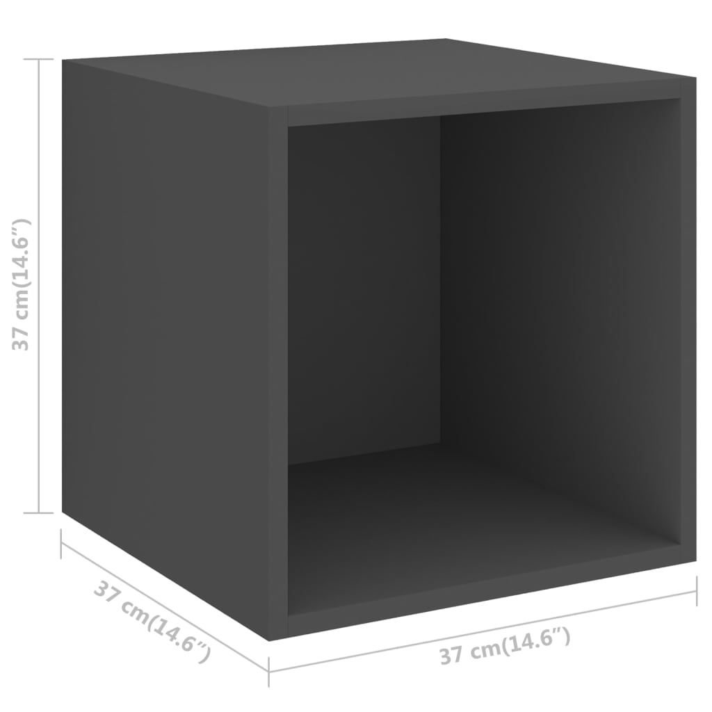 Wandkasten 4 st 37x37x37 cm bewerkt hout eikenkleurig