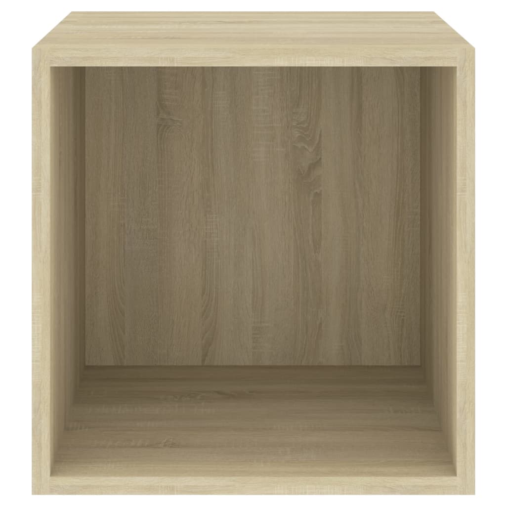 Wandkasten 2 st 37x37x37 cm bewerkt hout eikenkleur