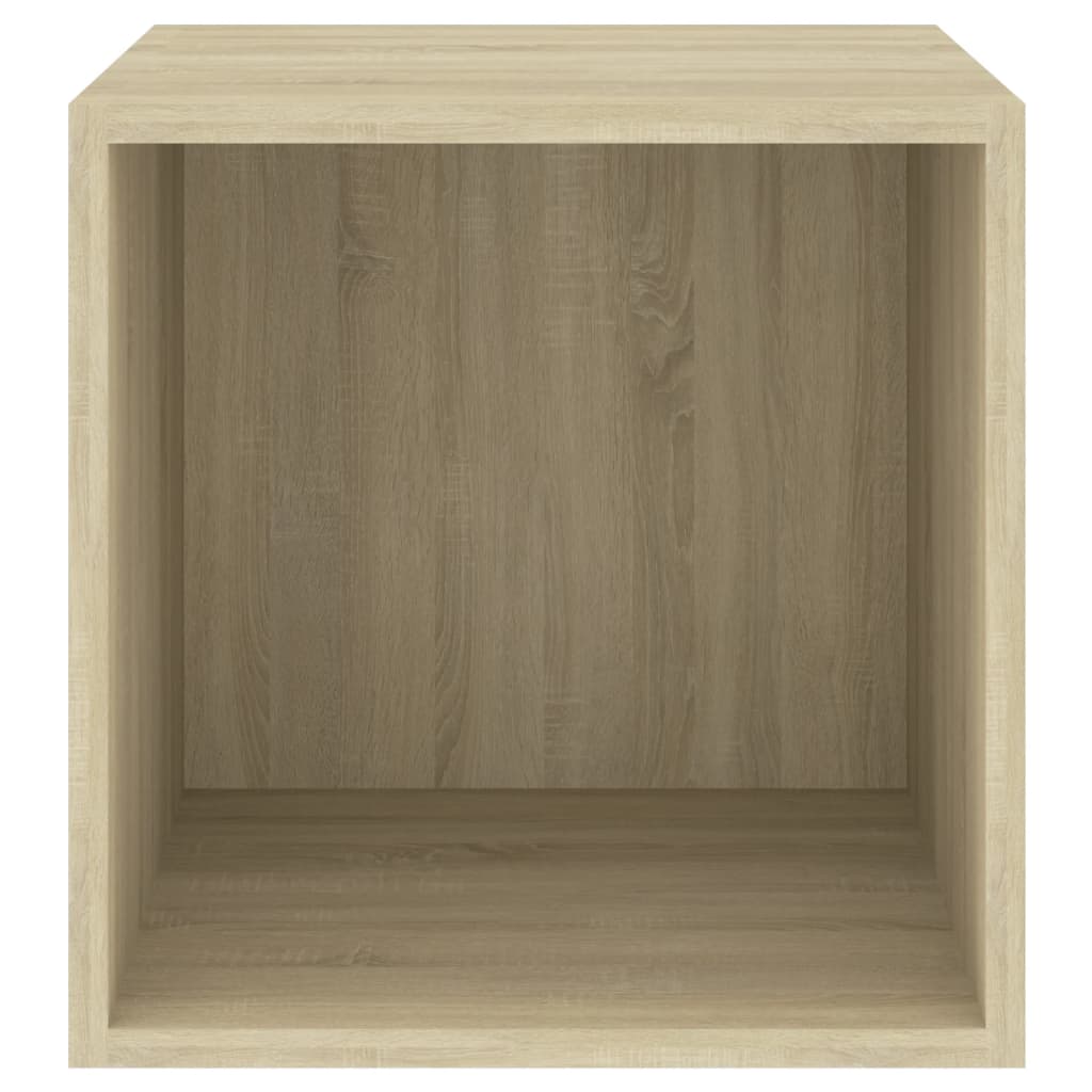 Wandkasten 4 st 37x37x37 cm bewerkt hout eikenkleurig