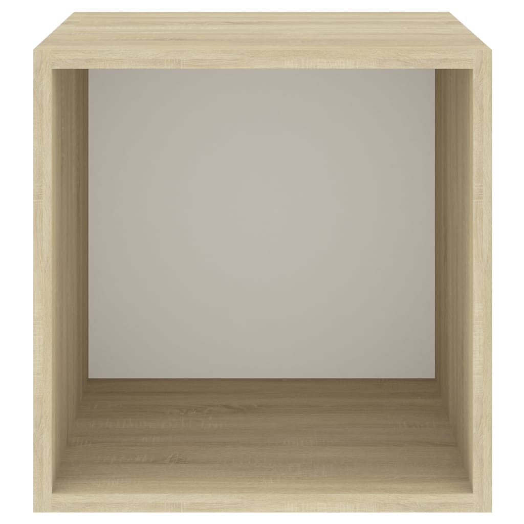 Wandkasten 4 st 37x37x37 cm bewerkt hout eikenkleurig