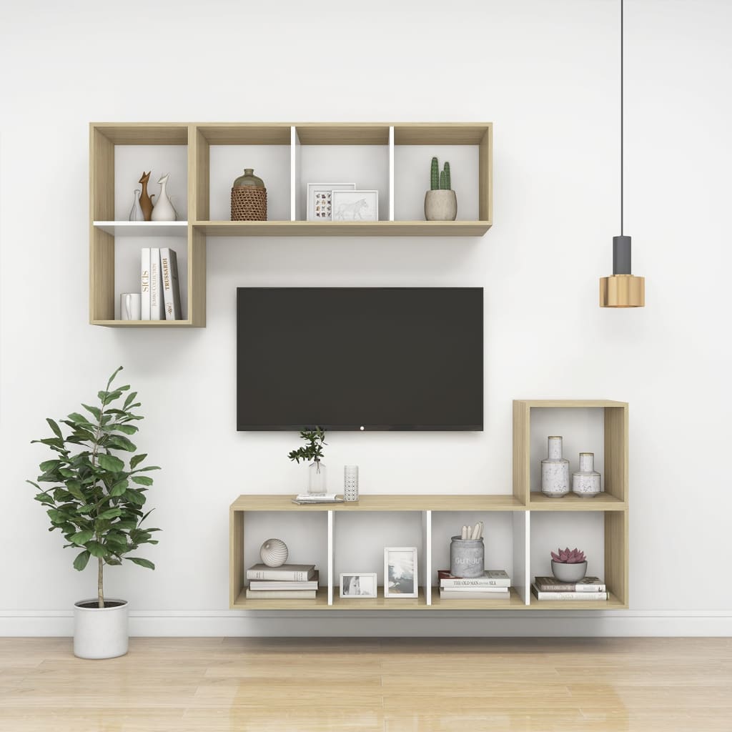 Tv-wandmeubel 37x37x72 cm bewerkt hout