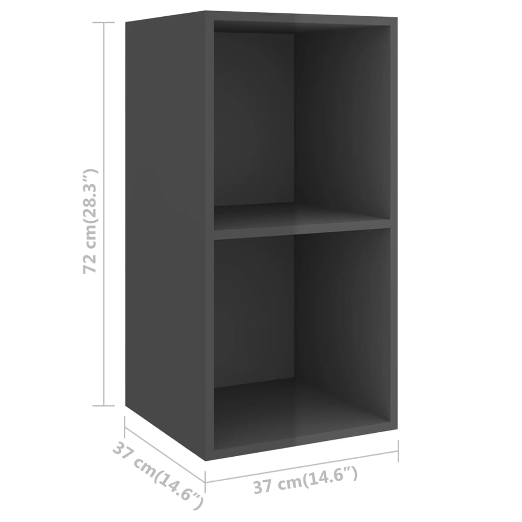 Tv-wandmeubel 37x37x72 cm bewerkt hout