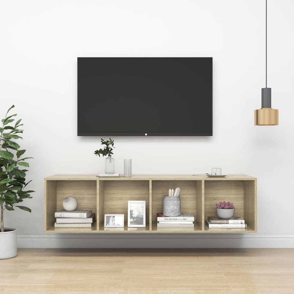 Tv-wandmeubel 37x37x72 cm bewerkt hout