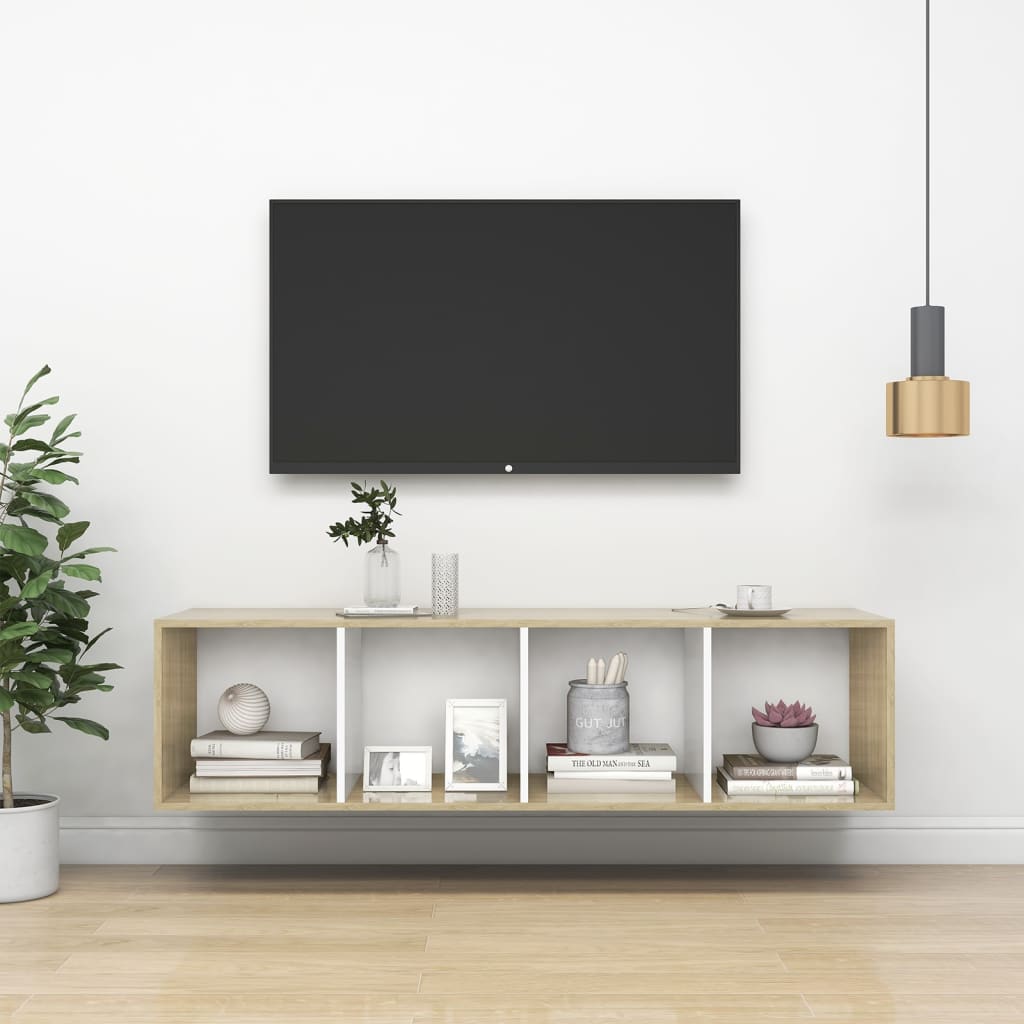 Tv-wandmeubel 37x37x72 cm bewerkt hout