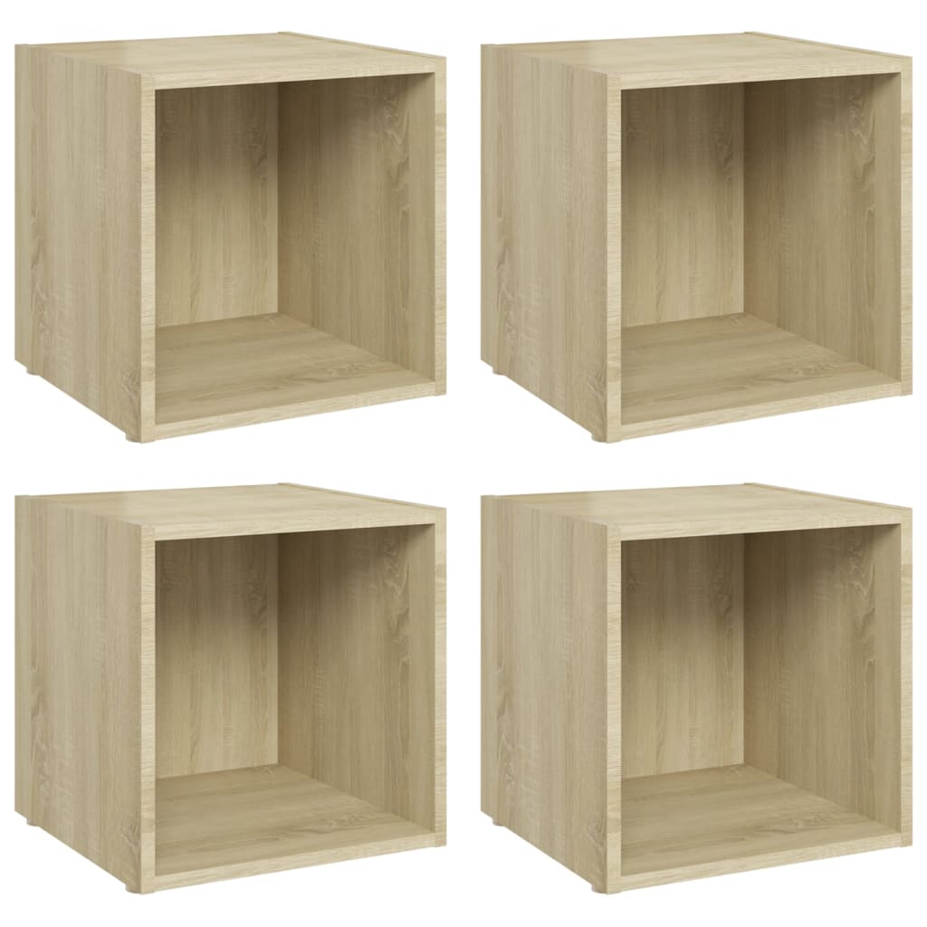 Tv-meubelen 4 st 37x35x37 cm bewerkt hout