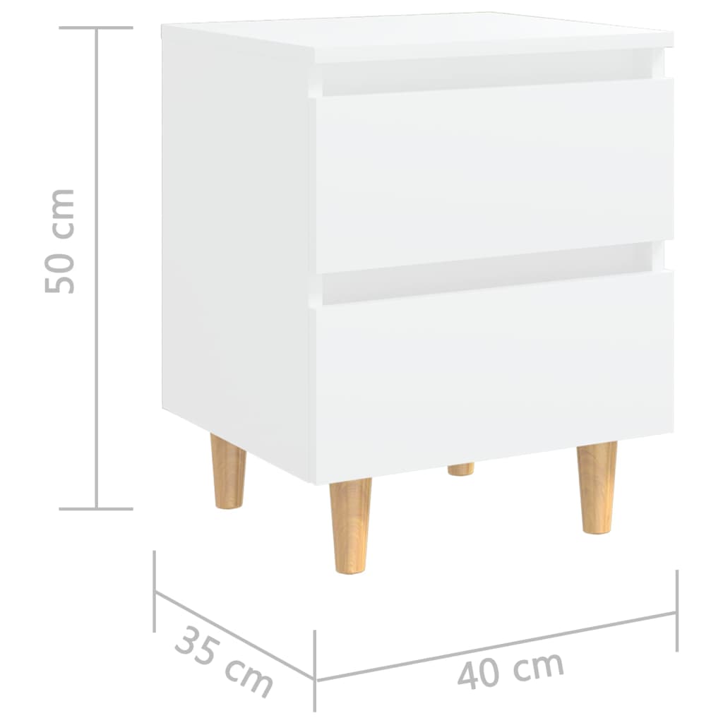 Nachtkastjes 2 st met houten poten 40x35x50 cm