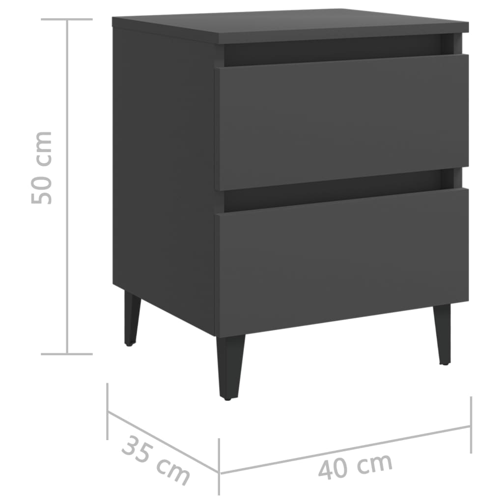 Nachtkastjes 2 st 40x35x50 cm bewerkt hout