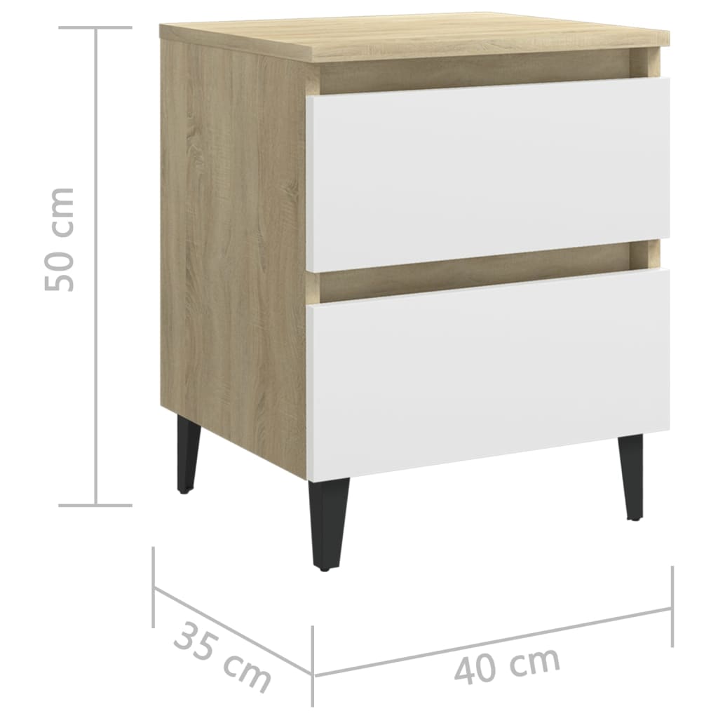 Nachtkastjes 2 st 40x35x50 cm bewerkt hout