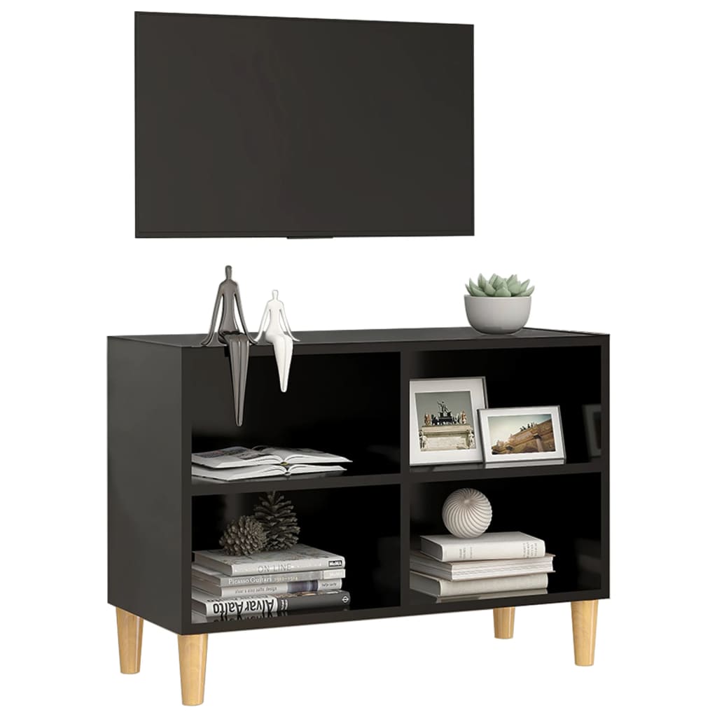 Tv-meubel met houten poten 69,5x30x50 cm sonoma eikenkleurig