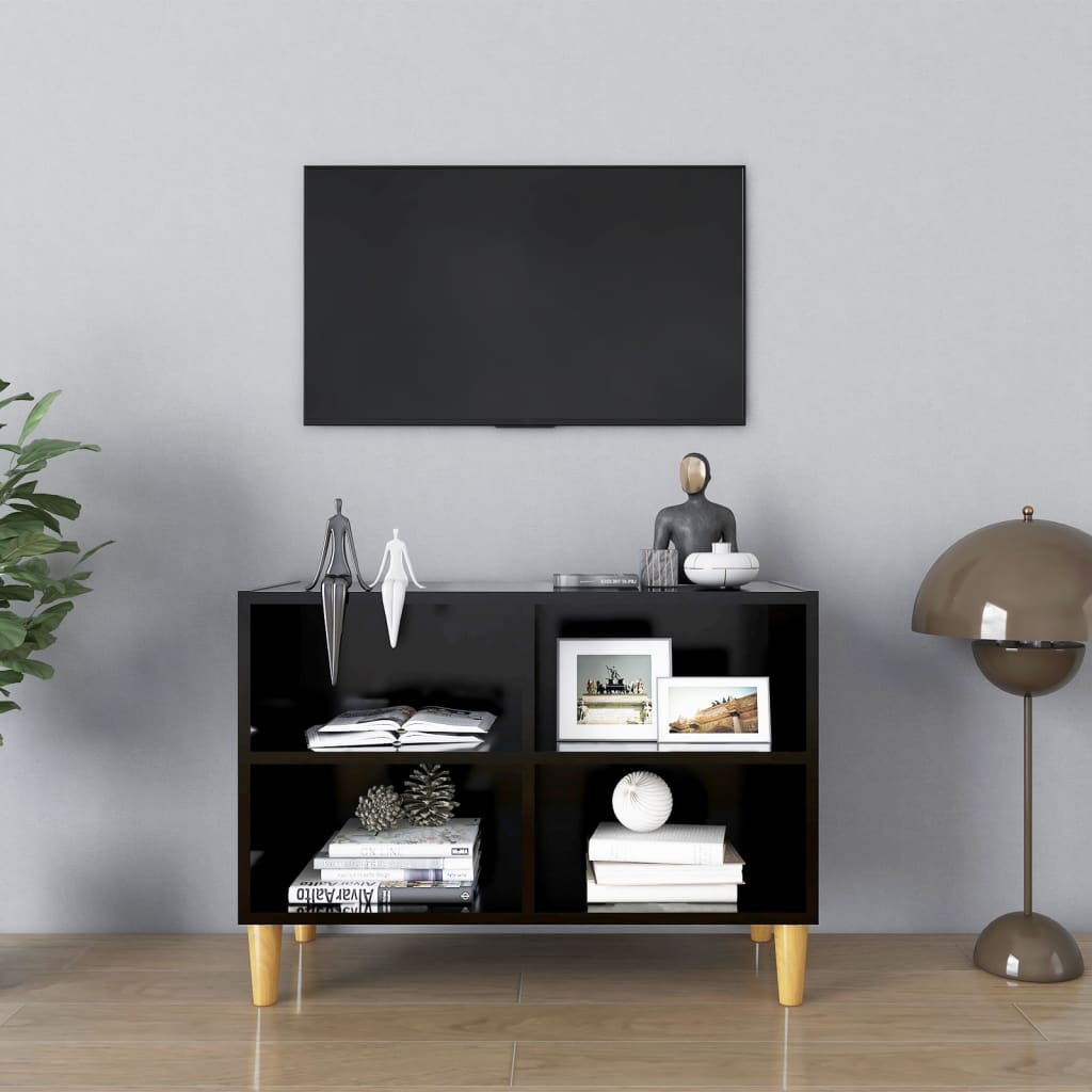 Tv-meubel met houten poten 69,5x30x50 cm sonoma eikenkleurig