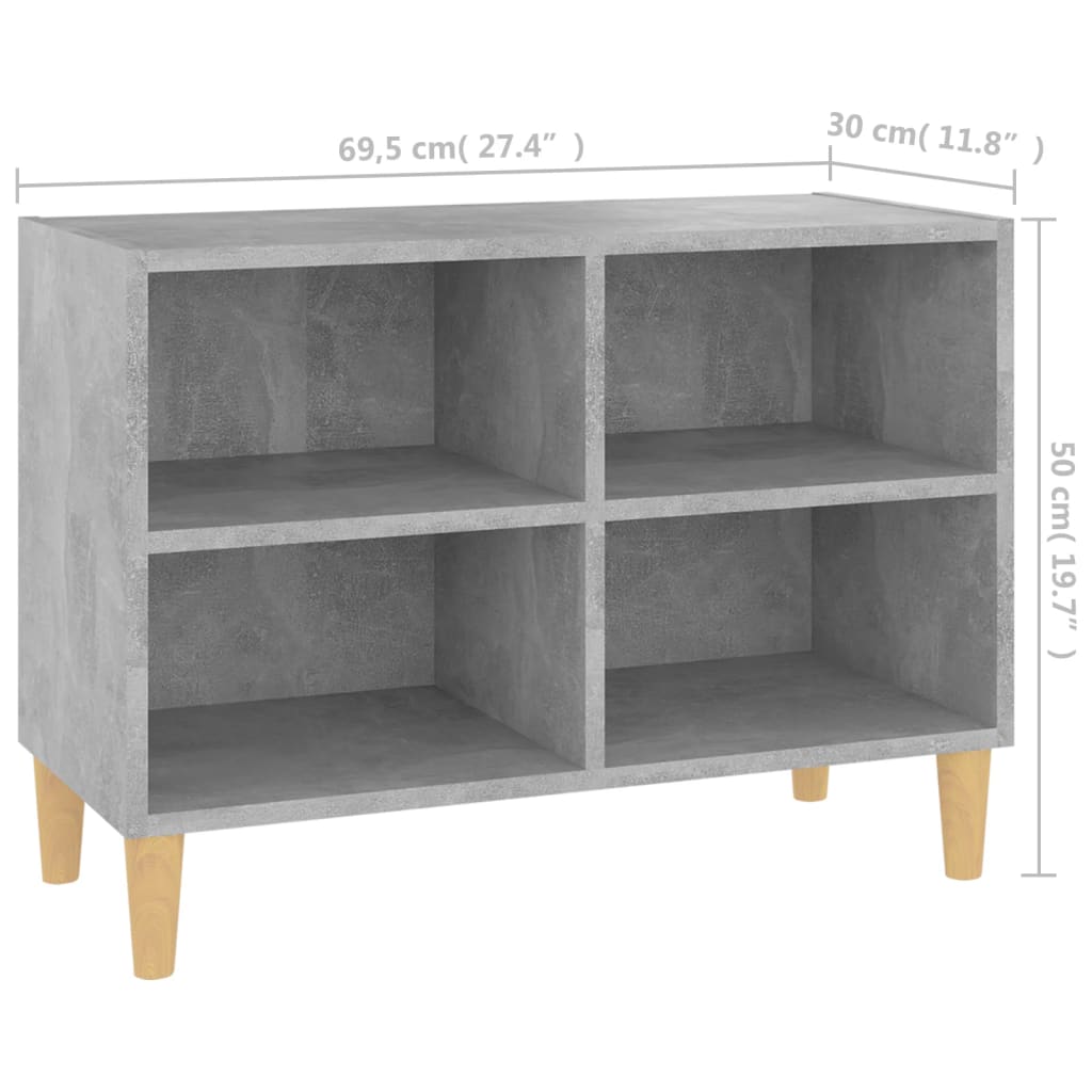 Tv-meubel met massief houten poten 69,5x30x50 cm