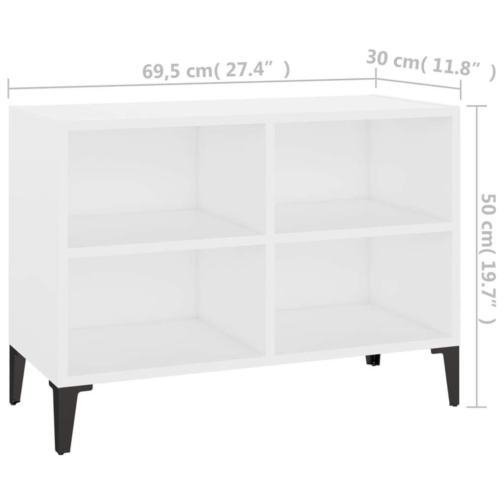 Tv-meubel met metalen poten 103,5x30x50 cm betongrijs