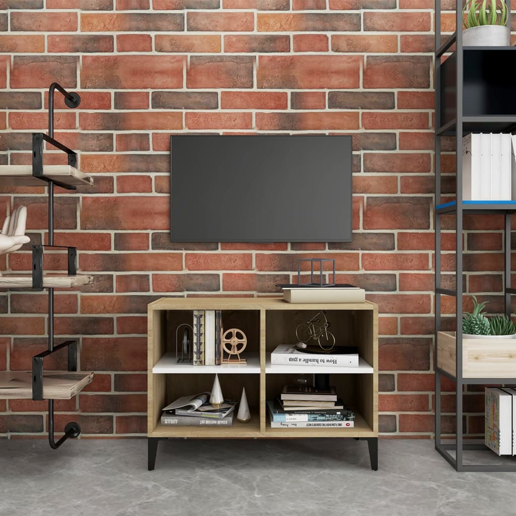 Tv-meubel met metalen poten 103,5x30x50 cm betongrijs