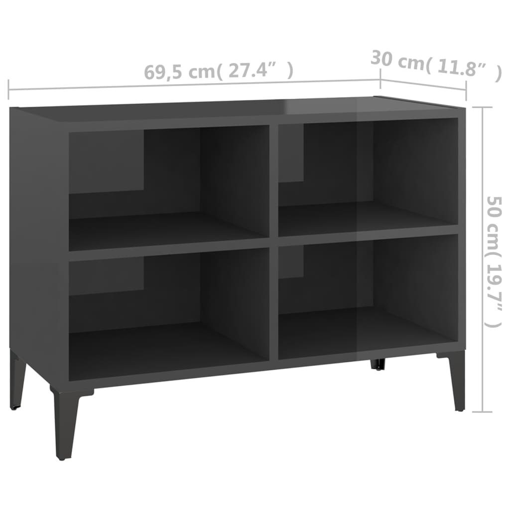 Tv-meubel met metalen poten 69,5x30x50 cm