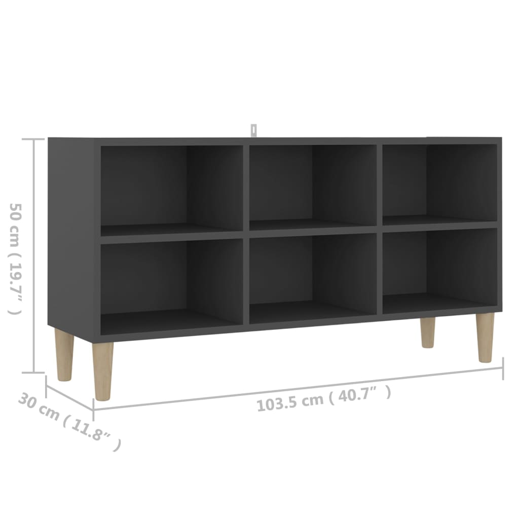 Tv-meubel met massief houten poten 69,5x30x50 cm