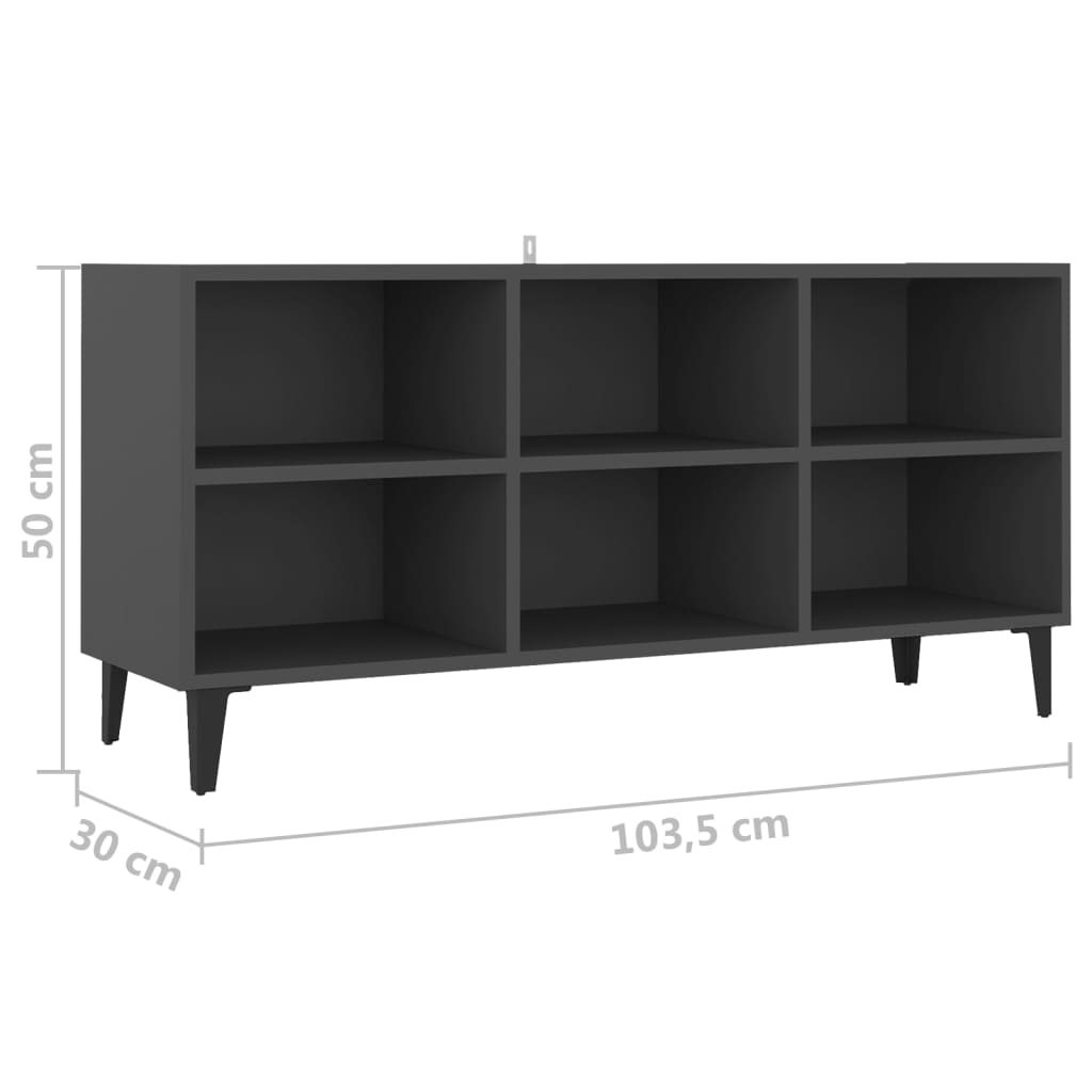 Tv-meubel met metalen poten 69,5x30x50 cm