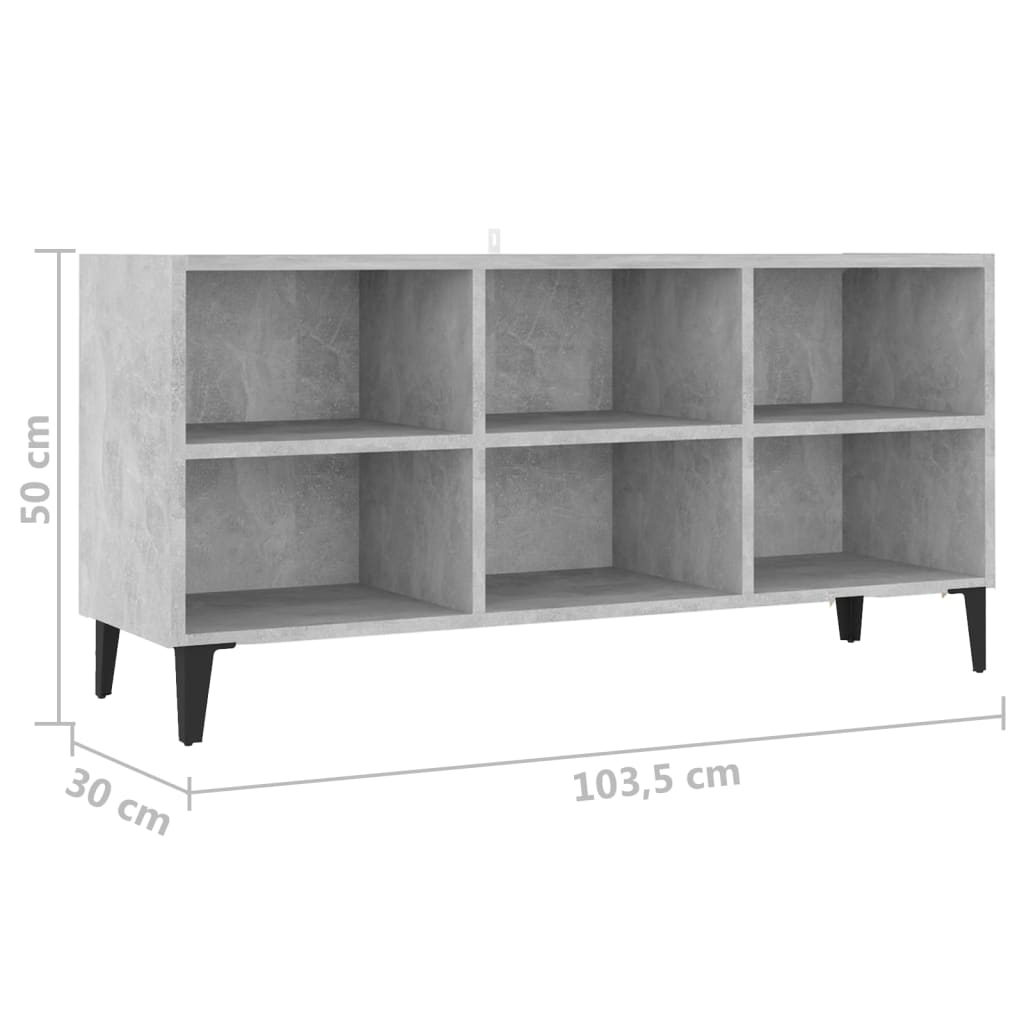 Tv-meubel met metalen poten 69,5x30x50 cm