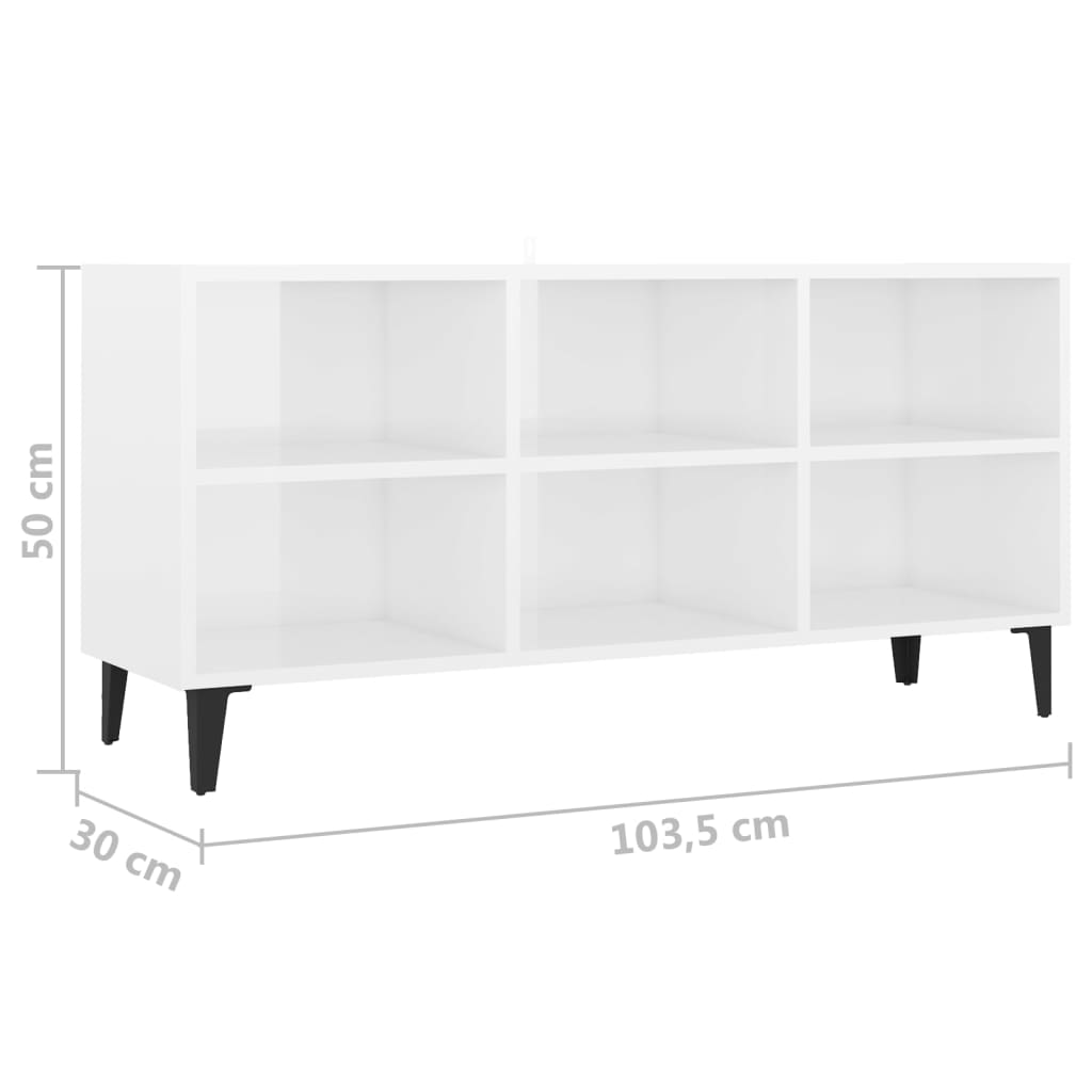 Tv-meubel met metalen poten 69,5x30x50 cm