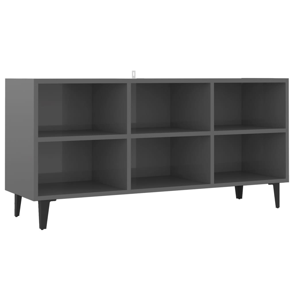 Tv-meubel met metalen poten 103,5x30x50 cm betongrijs