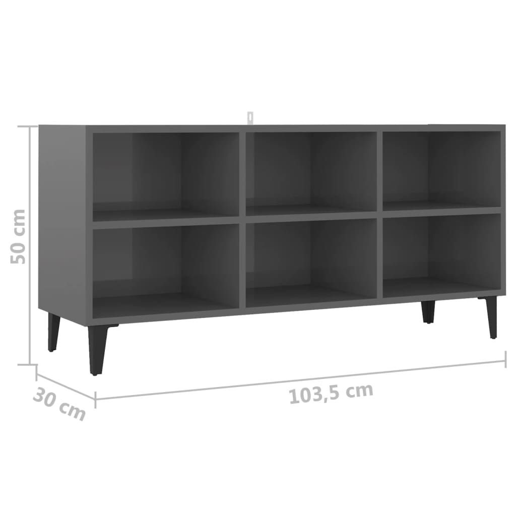 Tv-meubel met metalen poten 69,5x30x50 cm