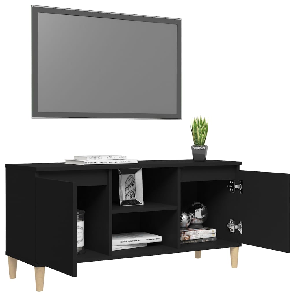 Tv-meubel met houten poten 103,5x35x50 cm eikenkleurig