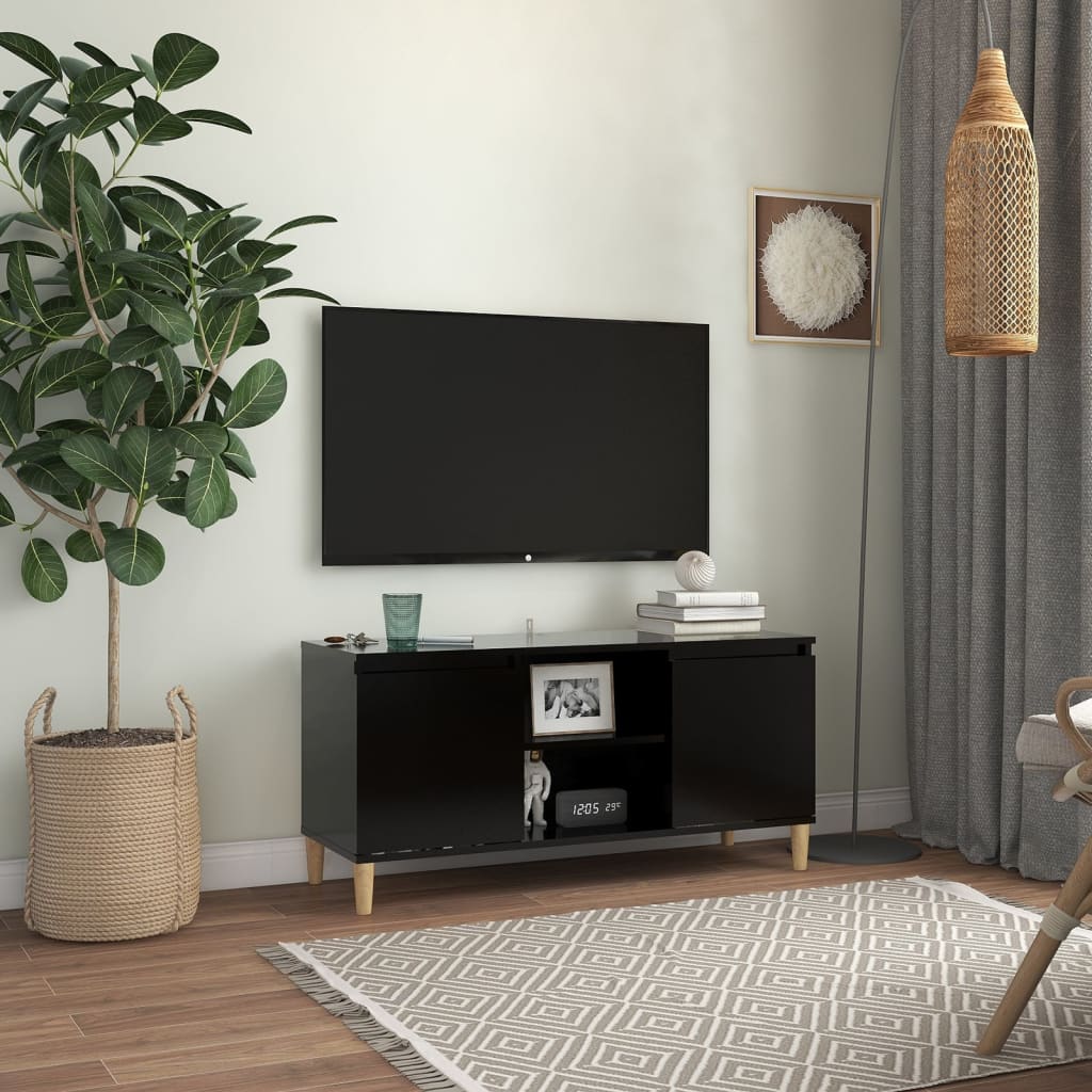 Tv-meubel met houten poten 103,5x35x50 cm eikenkleurig