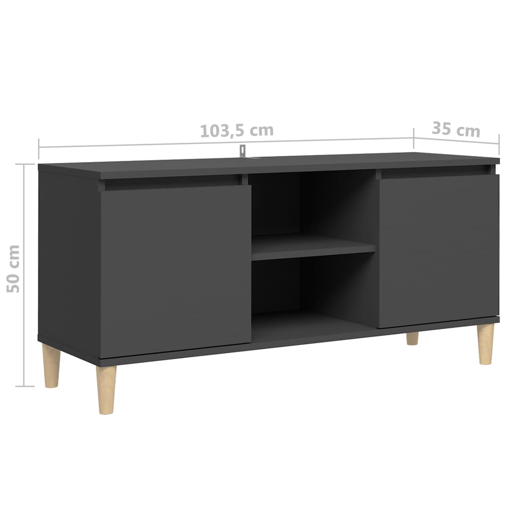 Tv-meubel met houten poten 103,5x35x50 cm eikenkleurig