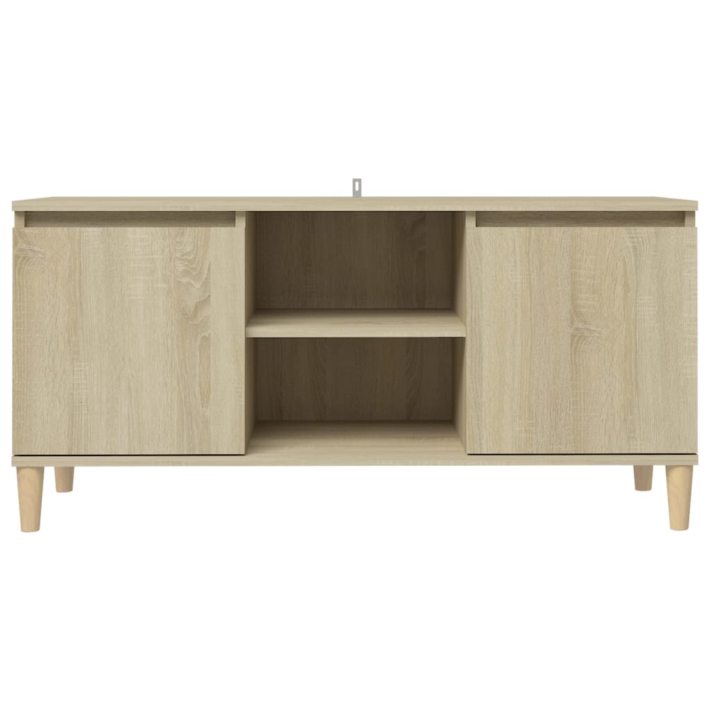 Tv-meubel met houten poten 103,5x35x50 cm eikenkleurig