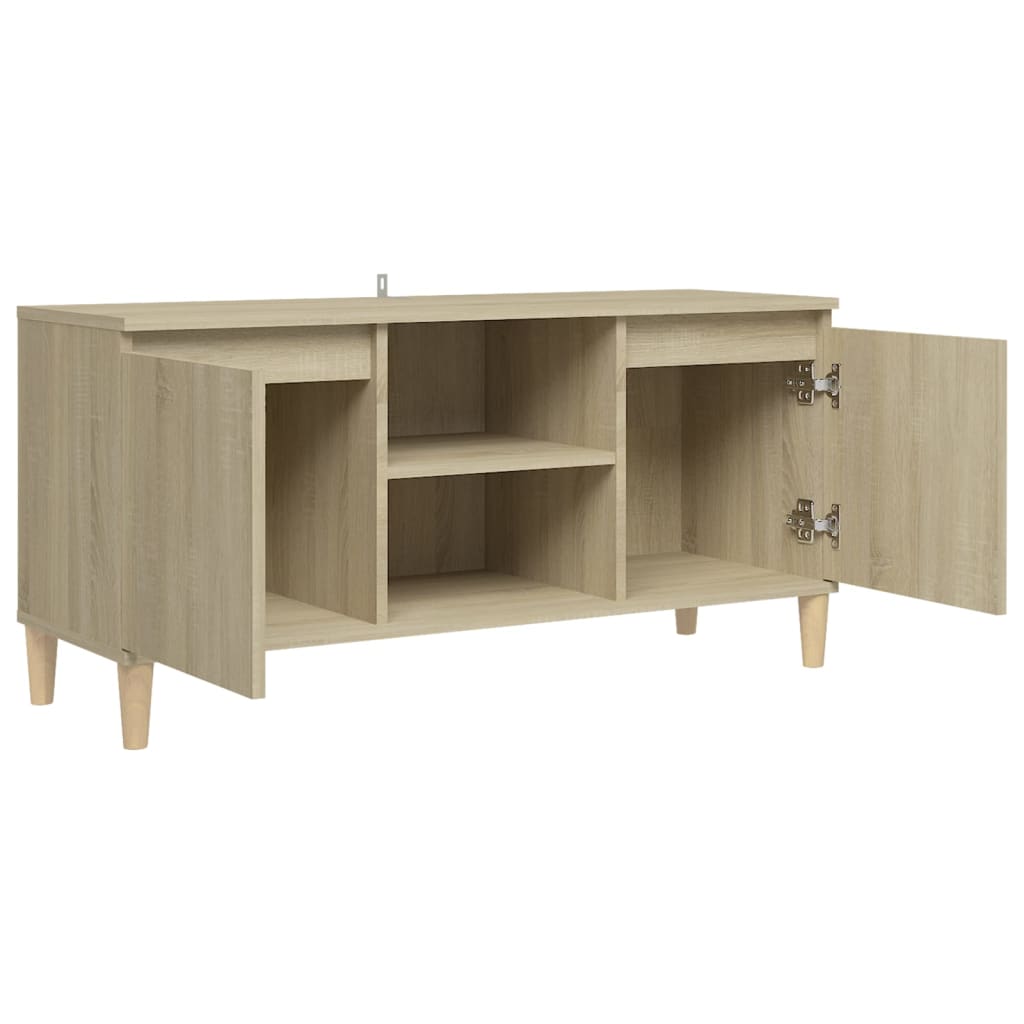 Tv-meubel met houten poten 103,5x35x50 cm eikenkleurig