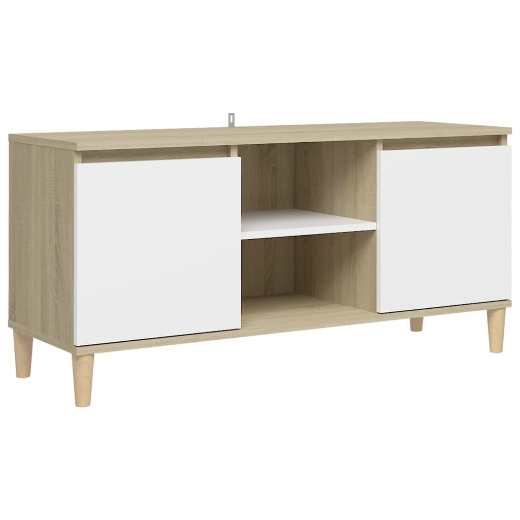 Tv-meubel met houten poten 103,5x35x50 cm eikenkleurig