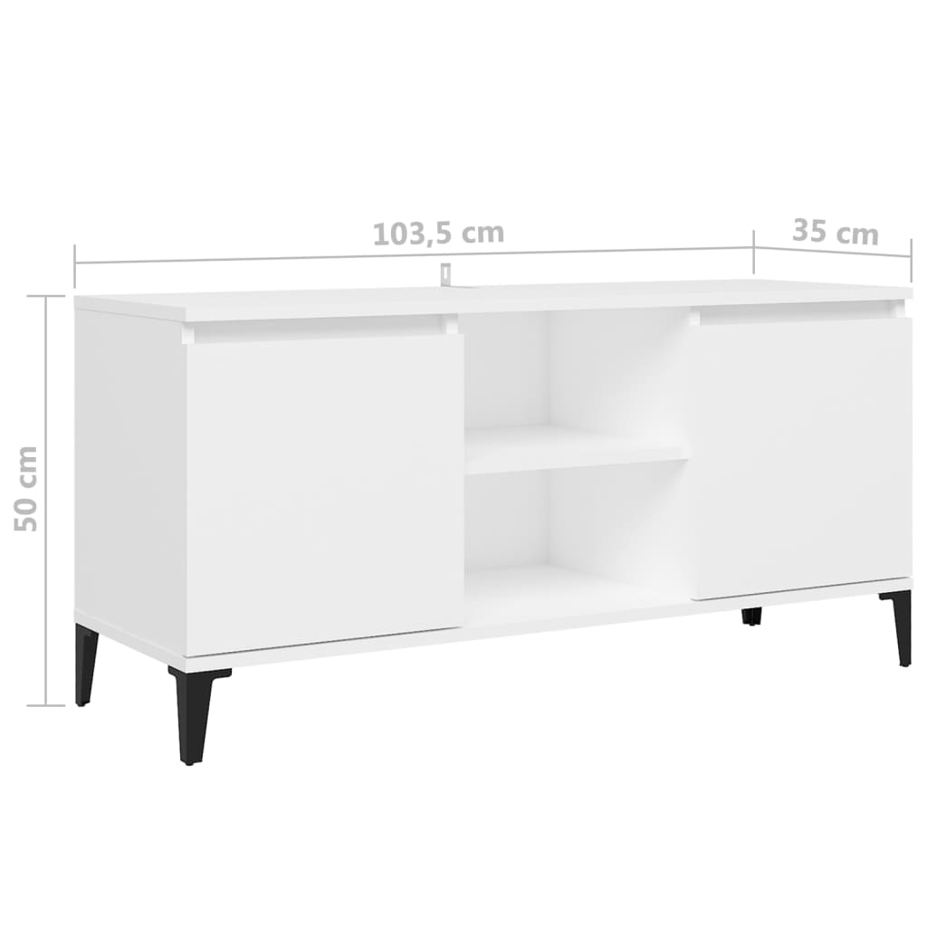 Tv-meubel met metalen poten 103,5x35x50 cm