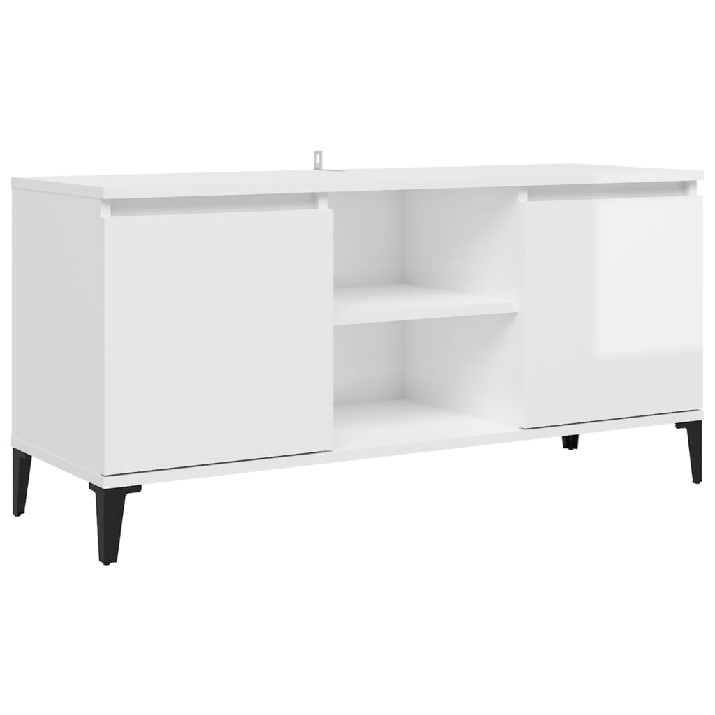 Tv-meubel met metalen poten 103,5x35x50 cm eikenkleurig