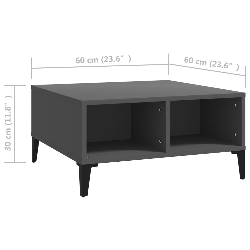 Salontafel 60x60x30 cm bewerkt hout eikenkleurig