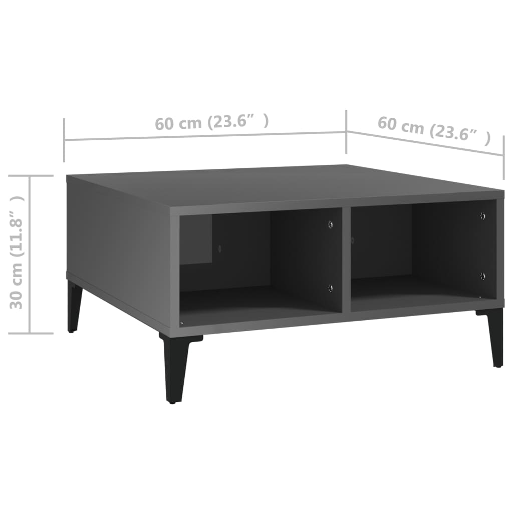 Salontafel 60x60x30 cm bewerkt hout eikenkleurig