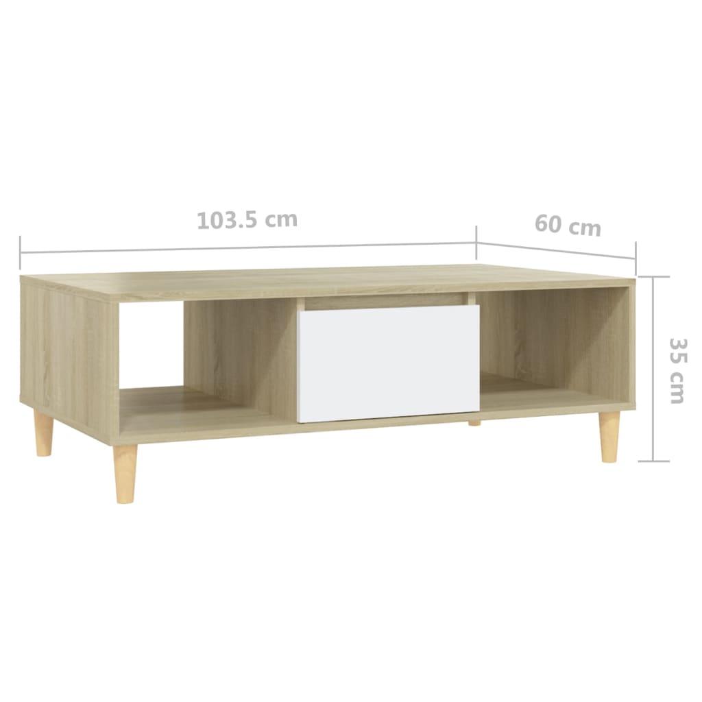 Salontafel 103,5x60x35 cm bewerkt hout