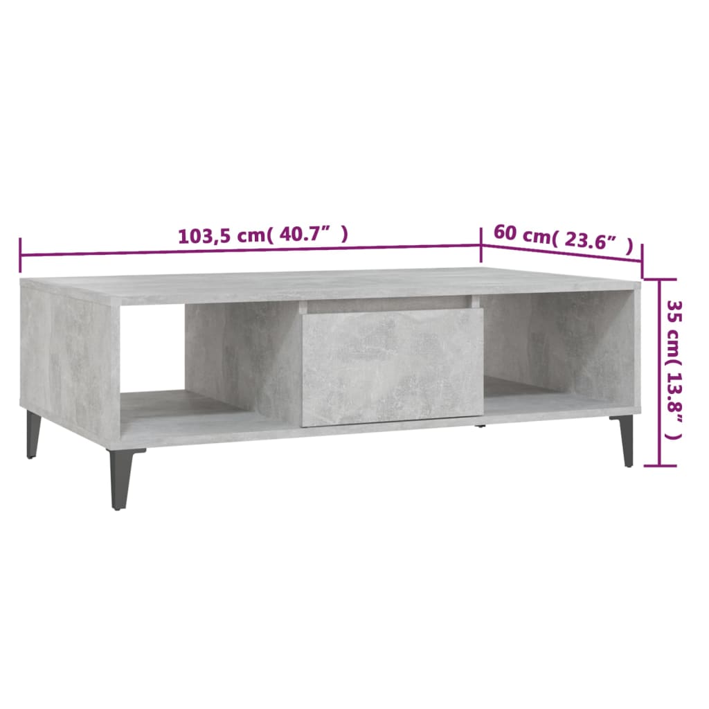 Salontafel 103,5x60x35 cm bewerkt hout