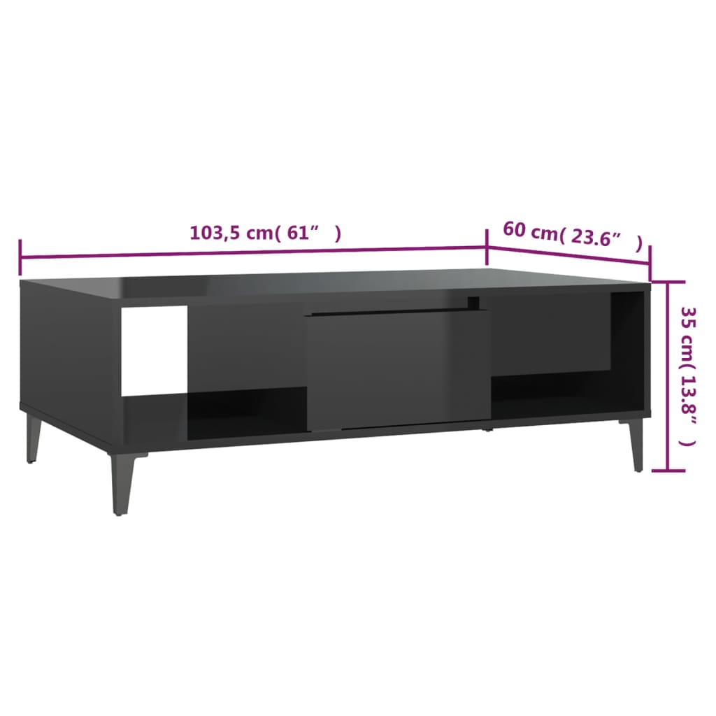 Salontafel 103,5x60x35 cm bewerkt hout